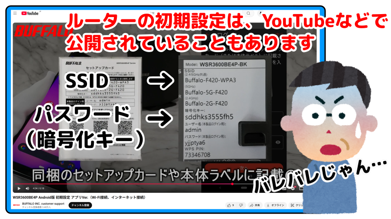 Wi-Fiルーターの初期設定は、youtubeなどでも公開されていることを表したイラスト